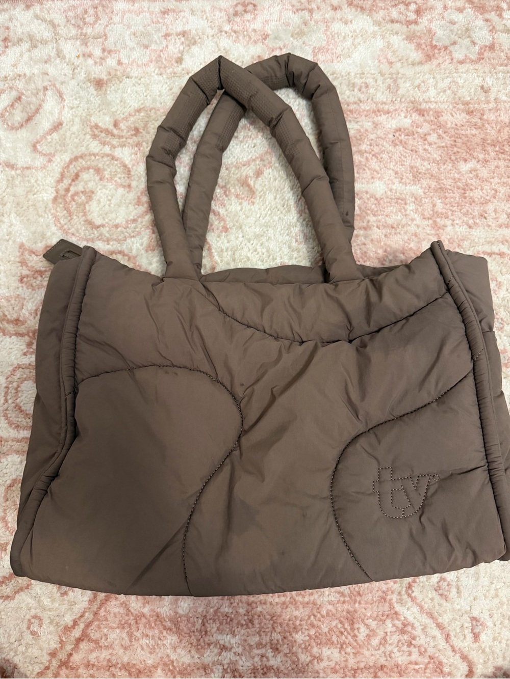 Thirty Years Puffer Tote Bag - Clay